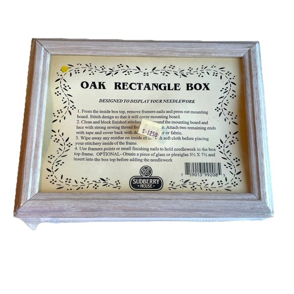 Vintage Sudberry House Oak Box Needlework Display Photo Artwork 5.5 X 7.5" NEW - Picture 1 of 9